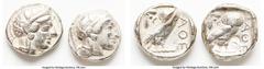 Ancients Ancient Lots ANCIENT LOTS. Greek. Attica. Athens. Ca. 440-404 BC. Lot of two (2) AR tetradrachms. VG-Fine, test cut, countermark. Includes: Two Athenian AR tetradrachms. SOLD AS IS, NO RETURN