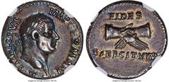 Ancients Roman Imperial Vitellius (late April-20 December AD 69). AR denarius (18mm, 3.44 gm, 6h). NGC AU 5/5 - 3/5. Spain. A VITELLIVS-IMP GERMAN, bare head of Vitellius right / FIDES / EXERCITVVM (V