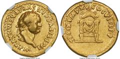 Ancients Roman Imperial Titus, as Augustus (AD 79-81). AV aureus (19mm, 7.20 gm, 4h). NGC VF 5/5 - 4/5. Rome, AD 80. IMP TITVS CAES VESPASIAN AVG P M, laureate head of Titus right / TR P IX IMP XV-COS
