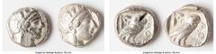 Ancients Ancient Lots ANCIENT LOTS. Greek. Attica. Athens. Ca. 440-404 BC. Lot of two (2) AR tetradrachms. VG-Fine, test cuts. Includes: Two Athenian AR tetradrachms. SOLD AS IS, NO RETURNS. HID054012