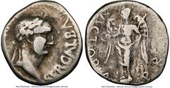 Ancients Roman Imperial Galba (July AD 68-January AD 69). AR denarius (17mm, 7h). NGC VG. Uncertain Gallic mint, April-late autumn AD 68. SER GALBA-IMPERATOR, laureate head of Galba right / VICTORIA-P