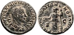 Philippopolis, Provincia Arabia. Philip I (244 - 249 AD). AE (24mm, 8.33 gm, 6h). Draped bust of Philip I r., laureate; ΑΥΤΟΚ Κ Μ ΙΟΥΛΙ ΦΙΛΙΠΠΟC CEB / Roma standing l., holding spear over shield and h