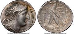 Ancients Greek SELEUCID KINGDOM. Antiochus VII Euergetes (Sidetes) (138-129 BC). AR tetradrachm (30mm, 14.04 gm, 1h). NGC Choice VF 4/5 - 4/5. Tyre, dated Seleucid Era 180 (133/2 BC). Diademed, draped