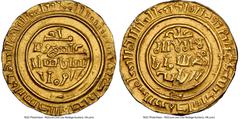 Crusader States Tripoli Tripoli. Anonymous gold Dinar (Bezant) ND (1187-1260) UNC Details (Bent) NGC, A-720. 3.80gm. Imitating Fatimid Dinar of al-Mustansir. An attainable example of ever-popular crus