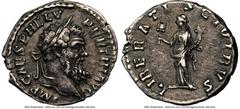 Ancients Roman Imperial Pertinax (1 January-28 March AD 193). AR denarius (19mm, 3.28 gm, 6h). NGC Choice VF 5/5 - 4/5. Rome, AD 193. IMP CAES P HELV PERTIN AVG, laureate head of Pertinax right / LIBE