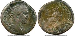 Ancients Roman Imperial Septimius Severus (AD 193-211). AE sestertius (30mm, 21.54 gm, 11h). NGC Choice Fine 3/5 - 3/5, flan flaws. Rome, AD 195. L SEPT SEV PE-RT AVG IMP V, laureate head of Septimius