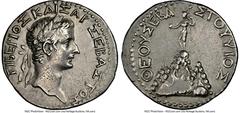 Ancients Roman Provincial CAPPADOCIA. Caesarea-Eusebia. Tiberius (AD 14-37). AR drachm (18mm, 3.62 gm, 1h). NGC Choice XF 4/5 - 3/5, brushed. Ca. AD 17-32. ΤΙΒΕΡΙΟΣ ΚΑΙΣΑΡ ΣΕΒΑΣΤΟΣ, laureate head of T