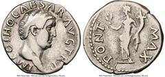 Ancients Roman Imperial Otho (January-April AD 69). AR denarius (19mm, 3.30 gm, 6h). NGC Choice Fine 5/5 - 3/5, brushed. Rome. IMP OTHO CAESAR AVG TR P, bare, bewigged head of Otho right / PONT-MAX, C