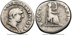 Ancients Roman Imperial Vitellius (late April-20 December AD 69). AR denarius (17mm, 3.04 gm, 5h). NGC VG 4/5 - 4/5. Rome. A VITELLIVS GERM IMP AVG TR P, laureate head of Vitellius right / PONT-MAXIM,
