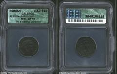 Galerius, A.D. 305-311. AE follis minted at Antioch, A.D. 310. Laureate head right of Galerius/Genius standing left, holding cornucopiae and patera over altar; star above. RIC 133a. EF45 ICG. "Follis"