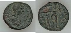 Caesarea Paneas, Galilee, lot of 6. Marcus Aurelius (23.8 mm), pan plays flute, Ros. 11; Elagabalus (30.5 mm), Pan plays flute flanked by standards, Mesh. Paneas 40; Julia Domna (24.8 mm), Tyche with 