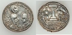 SASANIAN KINGDOM. Ardashir I (AD 223/4-242) with Shapur as Prince (AD 233-240). AR drachm (27mm, 4.34 gm, 3h).  Struck AD 233-238. Draped bust of Ardashir I right, wearing diadem (type R) and close-fi