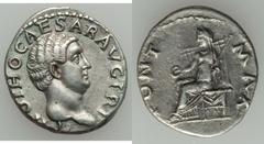 Otho (AD 69). AR denarius (19mm, 3.45 gm, 7h).   Rome, January-April AD 69. IMP OTHO CAESAR AVG TR P, bare head of Otho right / PONT - MAX, Vesta, veiled, seated left holding patera and scepter. RIC 2