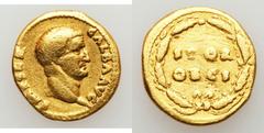 Galba (AD 68-69). AV aureus (18mm, 7.14 gm, 7h).  Rome, July AD 68-January AD 69. IMP SER GALBA AVG, bare head of Galba right / S P Q R / OB C S within oak wreath (Corona Civica). RIC 164. Calico 509.