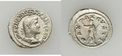 ROMAN EMPIRE. Lot of five (5) silver and bronze coins. Includes: (1) Nero (AD 54-68), AE as, bare head / Victory holding shield. // (2) Geta as Caesar (AD 198-209), AR denarius, bareheaded bust / Mine