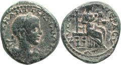 DECAPOLIS. Nysa Scythopolis. Gordian III (238 - 244 AD). AE 23mm (14.31 gm, 12h). Draped and cuirassed bust of Gordian III r., seen from rear, laureate; AVT K M ANT ΓΟΡ∆ΙΑΝΟC CEB / Tyche-Nysa seated o