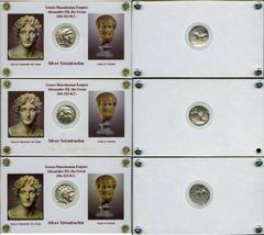 Ancients Greek MACEDONIAN KINGDOM. Alexander III the Great (336-323 BC). Lot of six (6) AR tetradrachms. All coins: Head of Heracles right, wearing lion-skin headdress / Zeus seated left, holding eagl