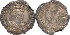 Great Britain Henry VIII (1509-47) Groat ND, 2nd Coinage, Arrow mm (struck 1526-44), S-2337E, XF45 NGC, residual luster, exceptional profile portrait, deeply struck on most features of the design, exc
