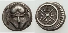 Ancients Greek THRACE-EUBOIA. Ca. 450-250 BC. Lot of four (4) choice AR fractions.  All exceptional examples of type, this lot includes: (1-2) THRACE. Mesambria. Ca. 4th century BC. AR diobols (2 coin