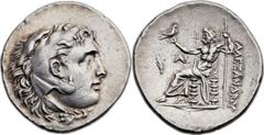MACEDONIAN KINGDOM. Alexander III the Great (336-323 BC). AR tetradrachm (34mm, 16.72 gm, 11h).  Pergamum, under Attalus I, struck ca. 215-200 BC. Head of Heracles right of fine style (features of Ale