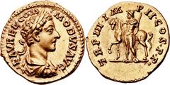 Commodus (AD 177-192). AV aureus (21mm, 7.26 gm, 6h).  Rome, AD 178. L • AVREL • COM-MODVS AVG, laureate, draped and cuirassed bust right of the youthful, beardless Commodus / TR P III • IMP II • COS 