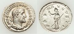 Maximinus I Thrax (AD 235-238). AR denarius (2.85 gm). Rome, AD 235-236. Laureate, draped and cuirassed bust of Maximinus right / Pax standing left, holding branch and transverse scepter. RIC 12. RSC 