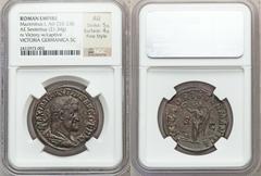 Maximinus I Thrax (AD 235-238). Æ sestertius (31mm, 21.34 gm, 12h).  Rome, late AD 236-237. MAXIMINVS PIVS AVG GERM, laureate, draped, and cuirassed bust of Maximinus right / VICTORIA GERMANICA, Victo