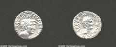 Mark Antony and Octavian, 41BC, AR denarius (3.00 g), Bare head of Mark Antony right/Bare head of Octavian right, RSC 8, CR 517/2, AXF. Well-centered and sharply struck unlike many surviving specimens