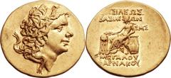 BOSPORAN AND PONTIC KINGDOMS. Pharnaces II (63-47 BC). AV stater (21mm, 8.19 gm, 12h).  Panticapaeum, dated Pontic Year 245 (53/2 BC). Diademed bust of Pharnaces right, with luxuriant hair / BAΣIΛEΩΣ 
