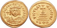 Tiberius II Constantine (AD 578-582). AV lightweight solidus of 22 siliquae (21mm, 4.04 gm, 6h). Antioch, 6th officina, AD 579-582. ∂m TIb CONS-TANT PP AVI, crowned and cuirassed facing bust of Tiberi