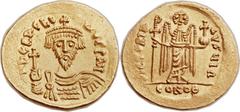Revolt of the Heraclii (AD 608-610). AV solidus (22mm, 4.48 gm, 7h).  Jerusalem or military mint in Cyprus or Syria, AD 610. dN hЄRACLI-US PP AV, crowned, draped, and cuirassed facing bust of Heracliu
