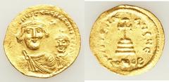 Heraclius (AD 610-641), with Heraclius Constantine (AD 613-641). Lot of two (2) AV solidi. Both coins of type: Constantinople. Crowned busts of Heraclius and Heraclius Constantine facing, each wearing