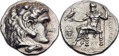 MACEDONIAN KINGDOM. Philip III Arrhidaeus (323-317 BC). AR tetradrachm (26mm, 17.15 gm, 8h). Babylon, ca. 323-317 BC. Head of Heracles right, wearing lion-skin headdress / BAΣIΛEΩΣ ΦIΛIΠΠOY, Zeus seat