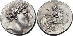 PERGAMENE KINGDOM. Eumenes I (263-241 BC). AR tetradrachm (29mm, 17.04 gm, 12h).   Laureate head of Philetairus right / ΦIΛETAIΡOY, Athena seated left, resting elbow on small sphinx, holding shield an