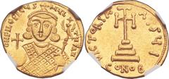 Philippicus (Bardanes) (AD 711-713). AV solidus (21mm, 4.44 gm, 6h).  Constantinople, 10th officina. ∂N FILЄPICЧS MЧL-TЧS AN, crowned facing bust, wearing loros, holding globus cruciger in right hand 