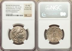 SELEUCID KINGDOM. Antiochus VII Euergetes-Sidetes (138-129 BC). AR tetradrachm (16.39 gm). Posthumous issue of Cappadocian Kingdom, under Ariarathes VII (112/0-100 BC), ca. 104-102 BC. Diademed head r