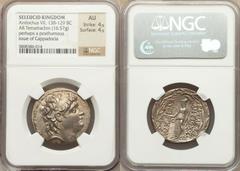 SELEUCID KINGDOM. Antiochus VII Euergetes-Sidetes (138-129 BC). AR tetradrachm (16.57 gm).  Posthumous issue of Cappadocian Kingdom, struck under Ariarathes VII (112/0-100 BC), ca. 104-102 BC. Diademe