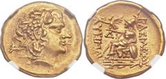 PONTIC KINGDOM. Time of Mithradates VI Eupator (120-63 BC). AV stater (20mm, 8.24 gm, 12h). Istrus, in the name and types of Lysimachus of Thrace, 88-86 BC. Diademed head of the deified Alexander the 