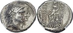 SELEUCID KINGDOM. Demetrius I Soter (162-150 BC), with Laodice V. AR tetradrachm (27mm, 16.60 gm, 12h). Seleucia on the Tigris, 161-160 BC. Jugate busts right of Demetrius I, diademed, and Laodice, ve