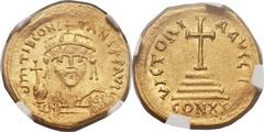 Tiberius II Constantine (AD 578-582). AV lightweight solidus of 20 siliquae (19mm, 3.06 gm, 7h). Constantinople, Antioch or Constantine in Numidia, 10th officina(?), AD 579-582. ∂m TIb CONS-TANT PP AV