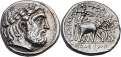 SELEUCID KINGDOM. Seleucus I Nicator (312-281 BC). AR tetradrachm (26mm, 17.11 gm, 10h). Seleuceia on Tigris, ca. 296/5-281 BC. Laureate head of Zeus right / BAΣIΛEΩΣ ΣEΛEYKOY, Athena right, brandishi