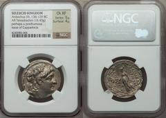 SELEUCID KINGDOM. Antiochus VII Euergetes-Sidetes (138-129 BC). AR tetradrachm (16.43 gm) Posthumous issue of Cappadocian Kingdom, struck under Ariarathes VII (112/0-100 BC), ca. 104-102 BC. Diademed 