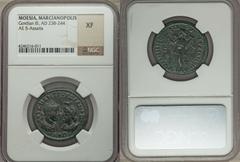 MOESIA INFERIOR. Marcianopolis. Gordian III (AD 238-244). Æ pentassarion (28mm). Tullius Menophilus, consular legate, AD 239-240. Confronted busts of Gordian III right, laureate, draped, cuirassed, an