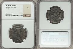 MOESIA INFERIOR. Tomis. Pertinax (AD 193). Æ 27mm (10.87 gm). January-March, AD 193. Laureate, draped and cuirassed bust of Pertinax / The Dioscuri, wearing himation and nude to waist, reclining left,