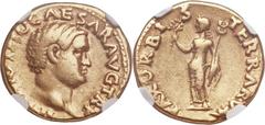 Otho (AD 69). AV aureus (20mm, 7.17 gm, 6h). NGC VF 4/5 - 5/5. Rome, 15 January-8 March AD 69. [IMP M] OTHO CAESAR AVG TR P, bare, bewigged head of Otho right / PAX ORBI-S TERRARVM, Pax standing left,