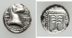 Ancients TROAS. Scepsis. Ca. 400-310 BC. AR diobol (or trihemiobol?) (1.03 gm). Nearly XF. Horse's head right / Fir tree within linear and dotted squares. SNG Copenhagen 469 variant (weight and obvers