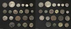 Lot of twenty miscellaneous Greek AR and AE. Includes (AE unless otherwise noted): Hispania Citerior, Osca. Drachm // Bruttium, Lokroi Epiziphyrioi // Bruttium, Rhegion // Sicily, Syracuse. Hieron II 