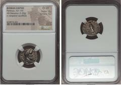 Ancients Pertinax (AD 193). AR denarius (3.30 gm). NGC Choice VF 4/5 - 5/5. Rome, 1 January-28 March, AD 193. IMP CAES P HELV PERTIN AVG, laureate head of Pertinax right / VOT DECEN TR P COS II, Perti