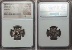 Ancients Pertinax (AD 193). AR denarius (2.88 gm). NGC Choice VF 4/5 - 4/5. Rome, 1 January-March AD 193. IMP CAES P HELV PERTIN AVG, laureate head of Pertinax right / OP DIVIN TR P COS II, Ops seated