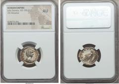 Ancients Julia Domna (Augusta, AD 193-217). AR denarius. NGC AU. Rome, under Severus, AD 196-211.  IVLIA AVGVSTA, draped bust of Domna right  / CERERI FRVGIF, Ceres seated left, holding corn ears and 